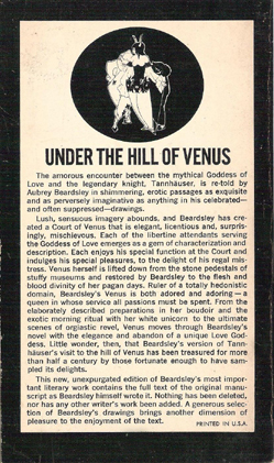 The Story of Venus and Tannhauser - Aubrey Beardsley (Tandem Books) (Back cover) (image)