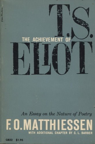 Achievement of TS Eliot - Matthiessen (OUP/Galaxy Books) (image)