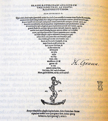 Erasmus, Adages (Aldine Press, 1508) (image)