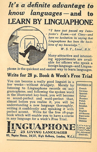 Linguaphone advert (UK, 1935) (image)