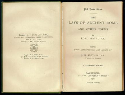 Macaulay - Lays of Ancient Rome (Pitt Press Series/CUP) (image 3)