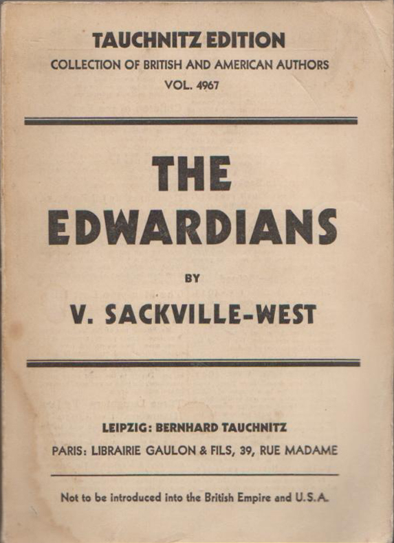 The Edwardians (V. Sackville-West (Tauchnitz/Collection of British & American Authors) (image)