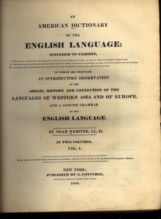 Webster's Dictionary (1828) image