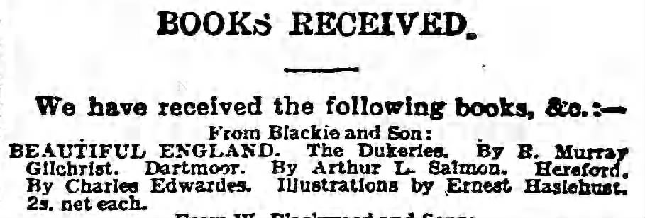 Books Received, Guardian, 11 March 1913 (image)