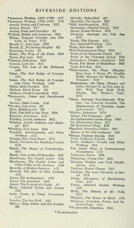 Riverside Editions (Houghton Mifflin) list (image)